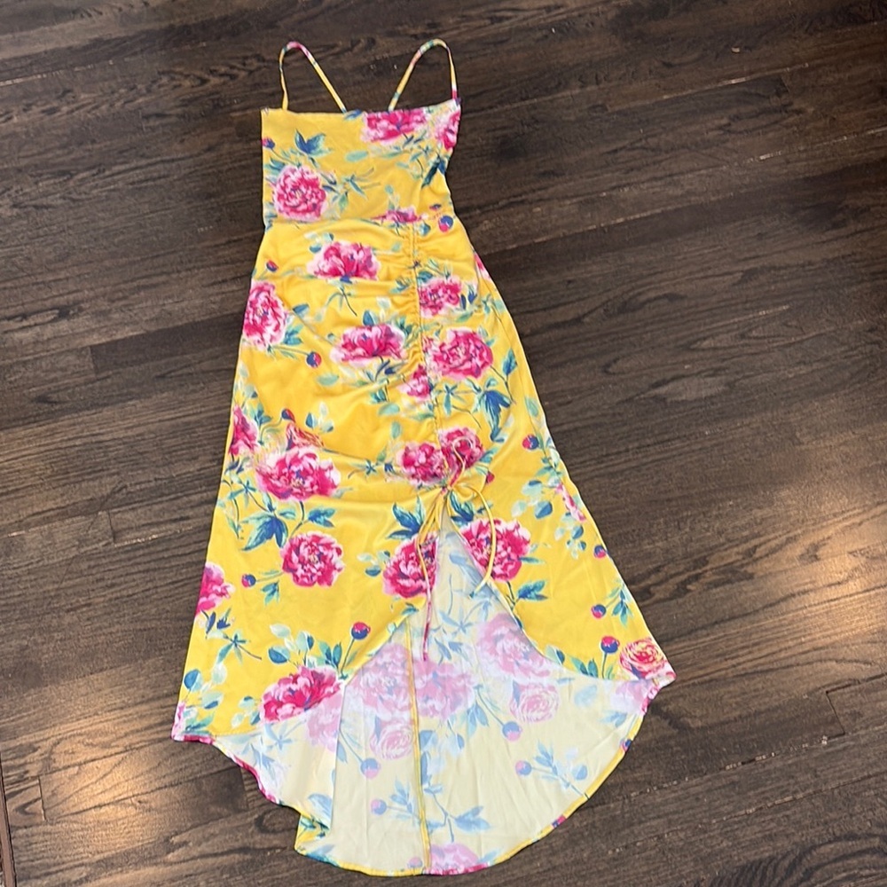 NWT- Floral Yellow Maxi Dress by Bebe size XS